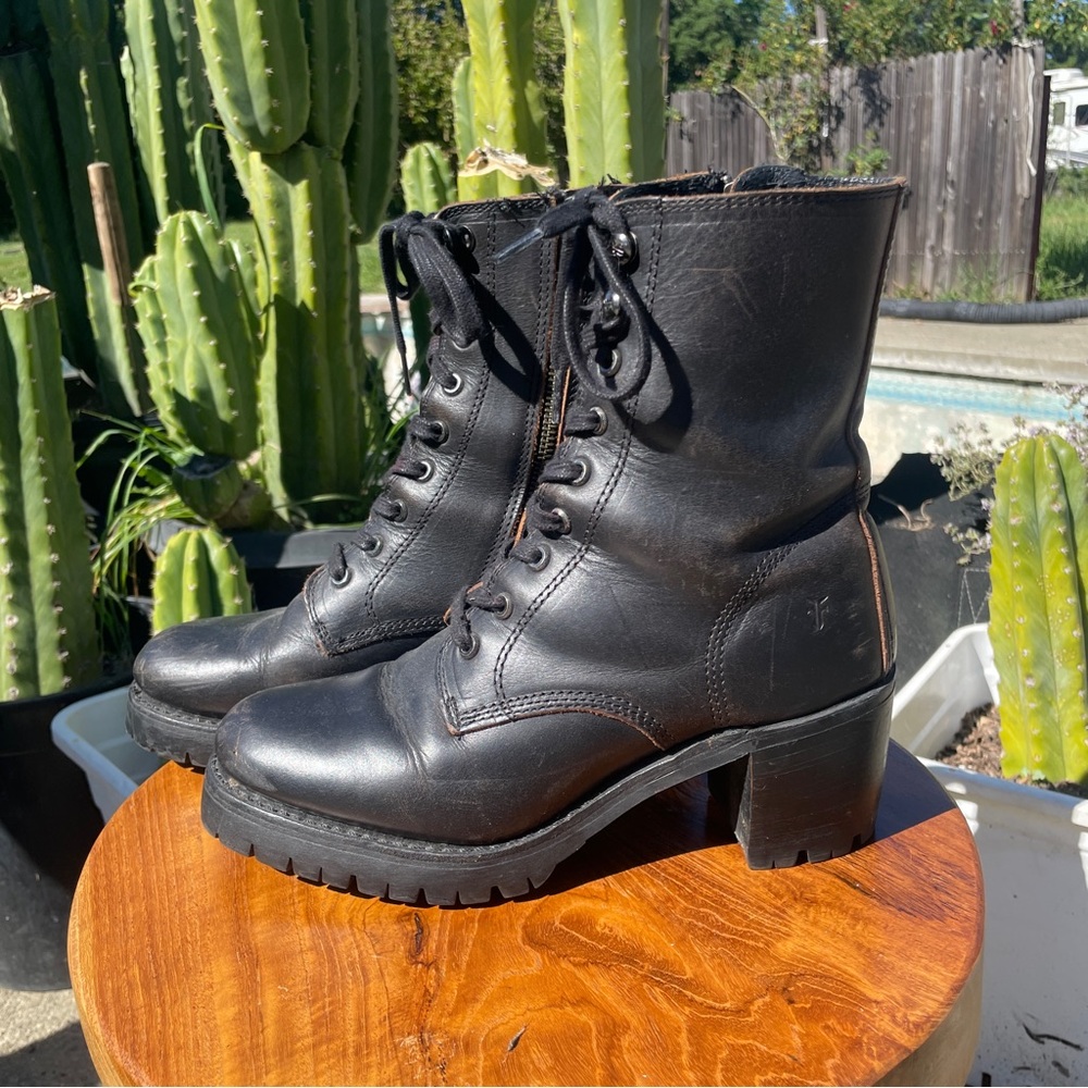 Frye Sabrina Moto Combat Boots 8.5